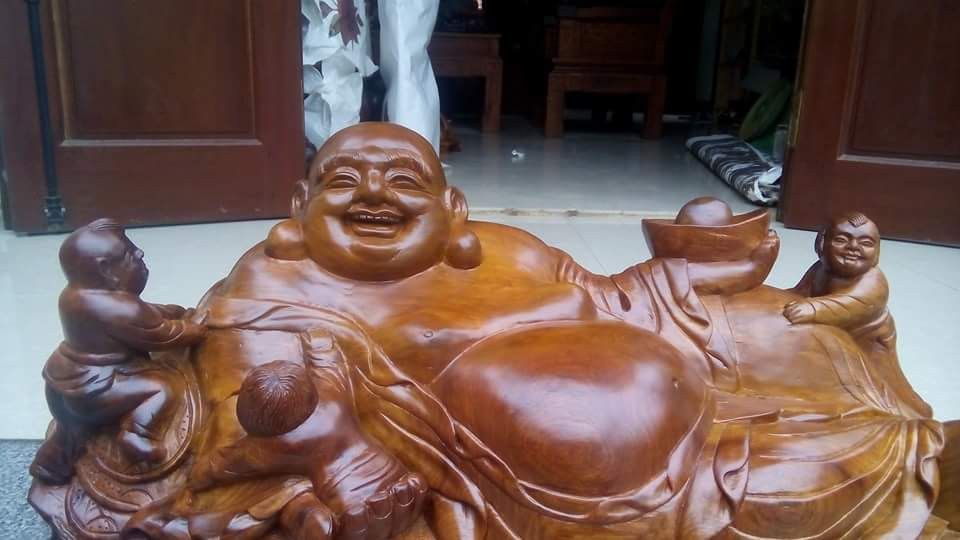 Tượng gỗ quý, tượng Dilac tam tặc(3 trẻ con)gỗ hương liền khối Tượng gỗ quý, tượng Dilac tam tặc(3 trẻ con)gỗ hương liền khối