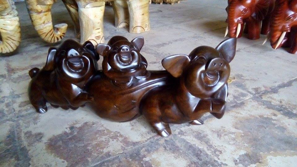 Tượng gỗ quý, tượng Dilac tam tặc(3 trẻ con)gỗ hương liền khối Tượng gỗ quý, tượng Dilac tam tặc(3 trẻ con)gỗ hương liền khối