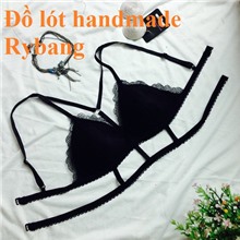 Áo lót Bralette ren không mút đen dây mảnh