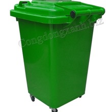 Thùng rác có 4 bánh xe và nắp đậy nhựa HDPE dung tích 60L